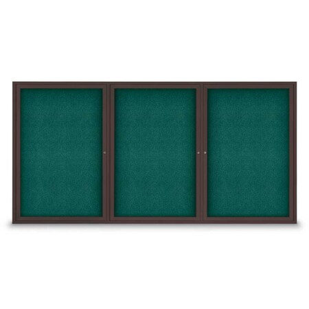 United Visual Products Sliding Door Indoor Enclosed Corkboard, 9 UV9029ACSH-BLACK-DRKSPR